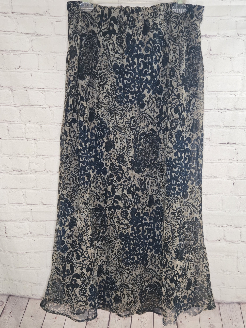 Y2k fairy grunge chiffon skirt Cato xl faded Victorian floral paisley Damask